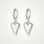 Aretes Corazón plateados