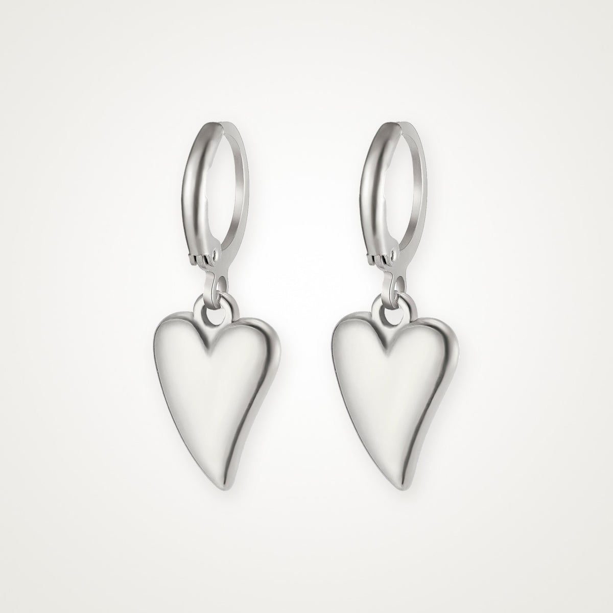 Aretes Corazón plateados
