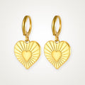 Aretes Corazón radiante dorados
