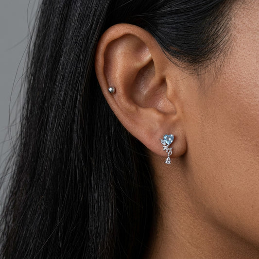 Aretes Corazón Rojo o Azul