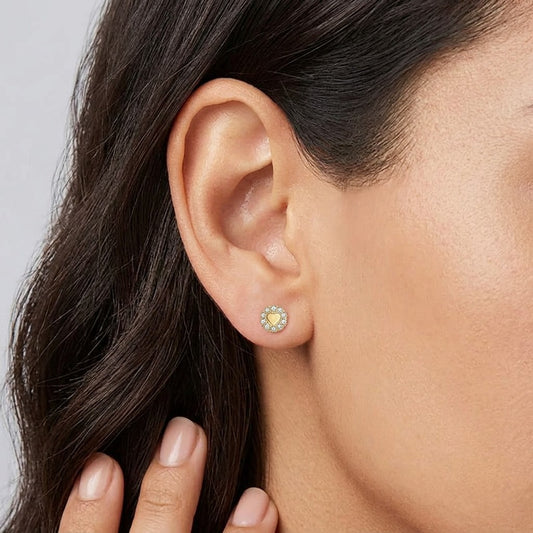 Aretes Corazón Romántico con Cierre de Rosca