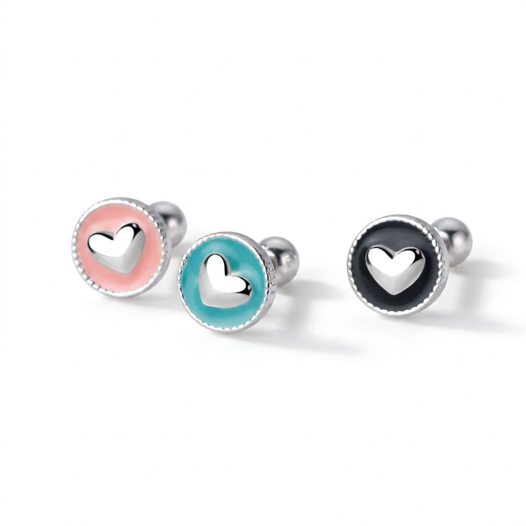 Aretes Corazón Romántico de Rosca