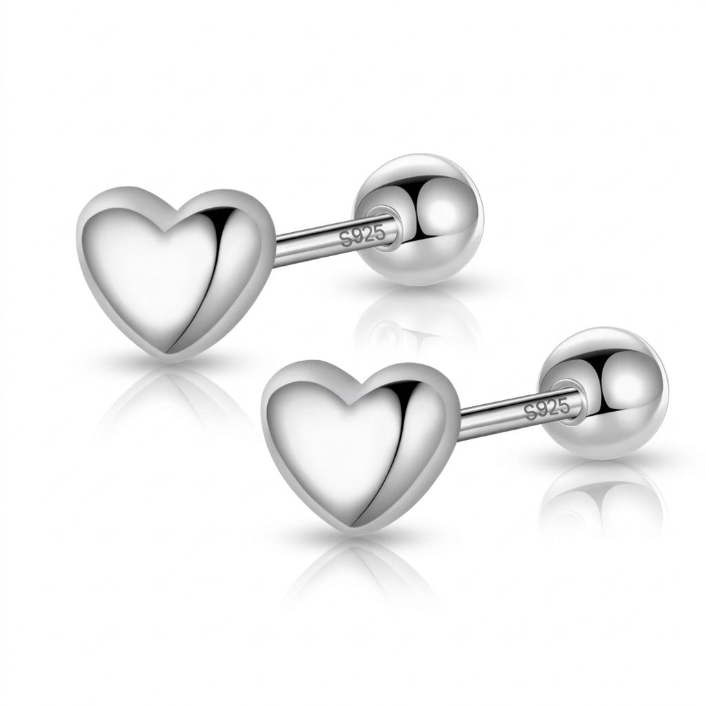 Aretes Corazón Romántico Plateado o Rosado
