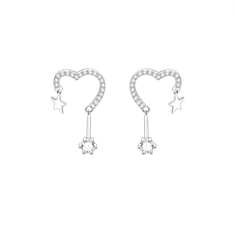Aretes Corazón y Estrella con Zirconias