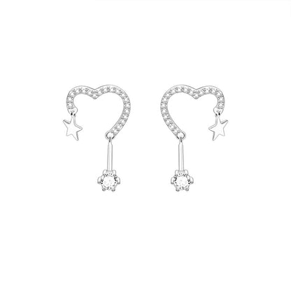 Aretes Corazón y Estrella con Zirconias