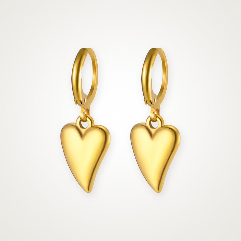 Aretes Corazón dorados