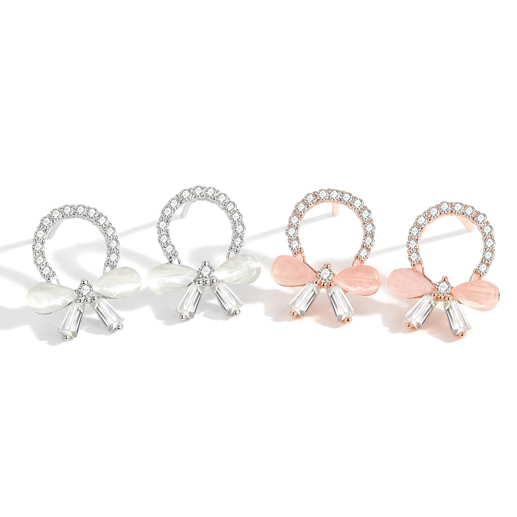 Aretes Corona de Flores con Moño