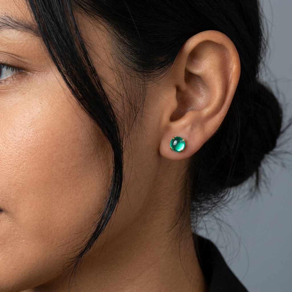 Aretes Cristal Azul Redondo