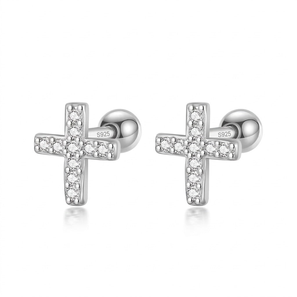 Aretes Cruz con Esferas