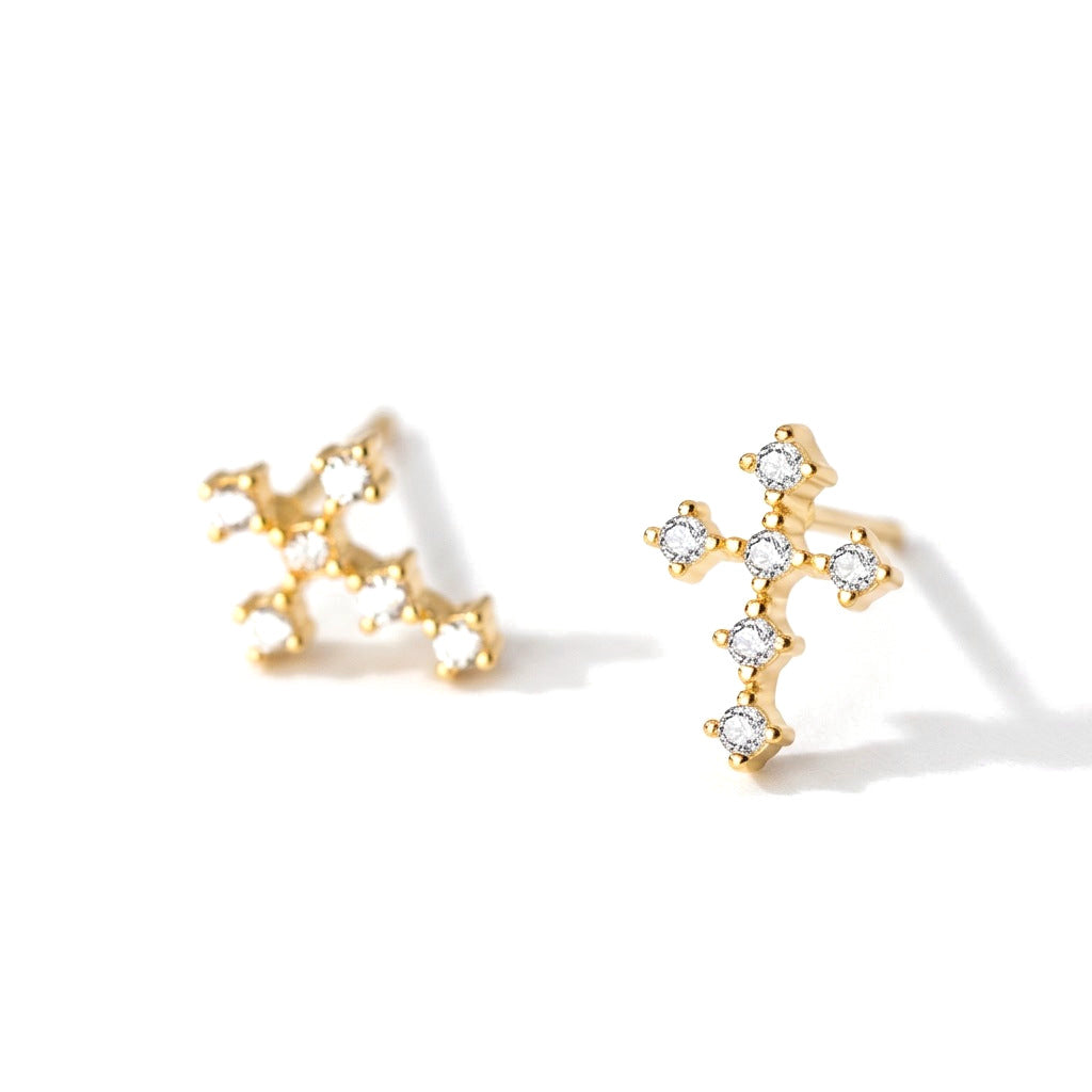 Aretes Cruz con Zirconias