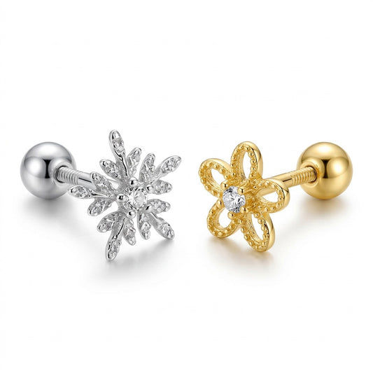 Aretes Cruz, Flor o Corona con Rosca