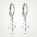 Aretes Cruz plateados