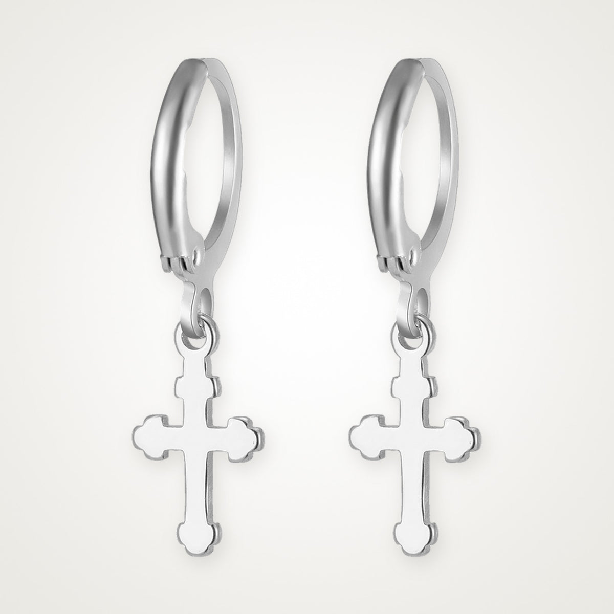 Aretes Cruz plateados