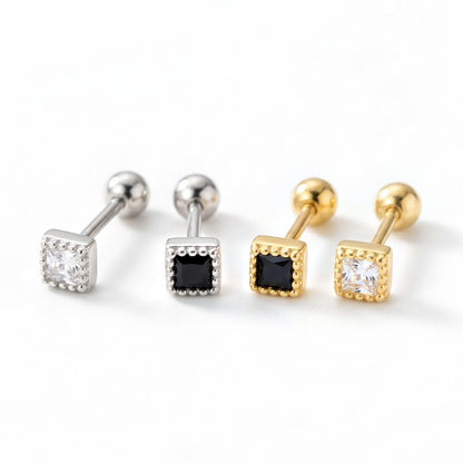 Aretes Cuadrados Brillantes