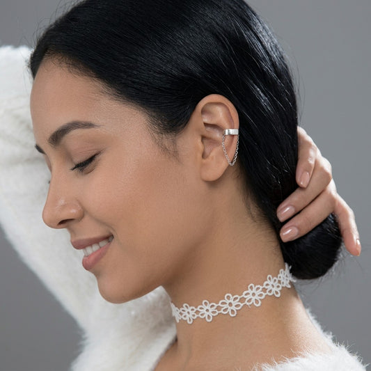 Aretes de Clip Cadena Lisa