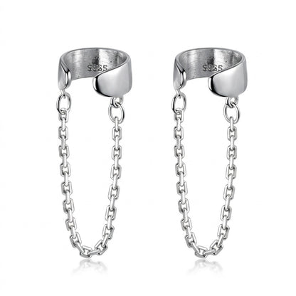 Aretes de Clip Cadena Lisa