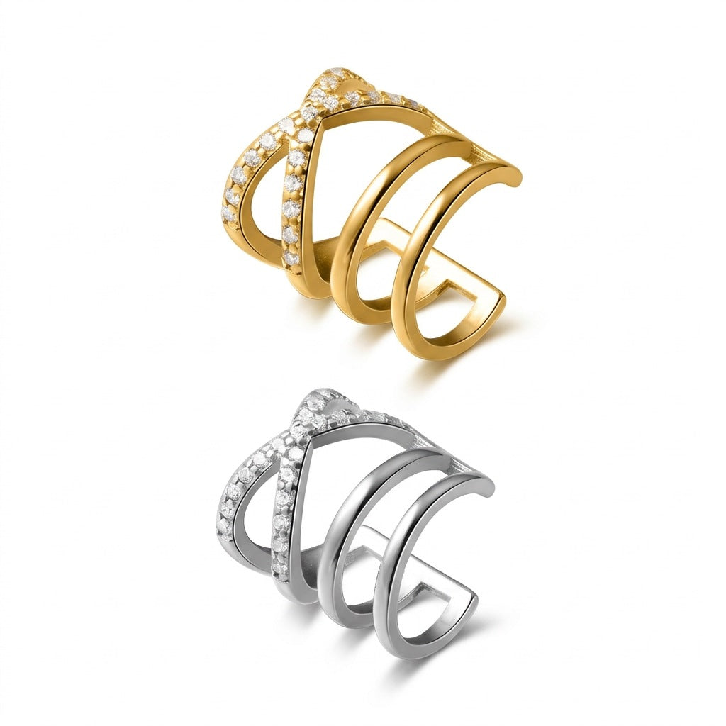 Aretes de Clip con Zirconias