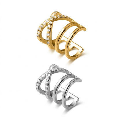 Aretes de Clip con Zirconias