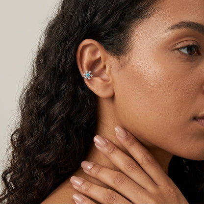 Aretes de Clip Copo de Nieve con Zirconias
