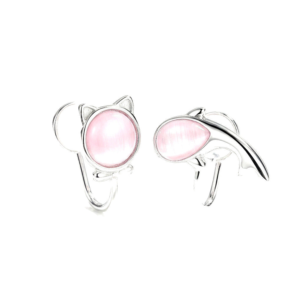 Aretes de Clip Gatito y Pez Koi