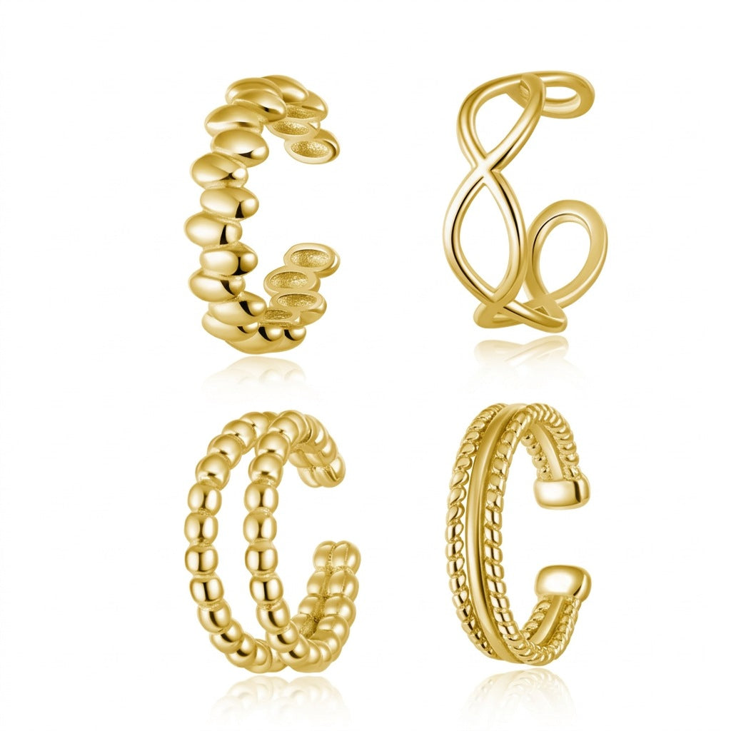 Aretes de Clip Geométricos en Ocho Estilos