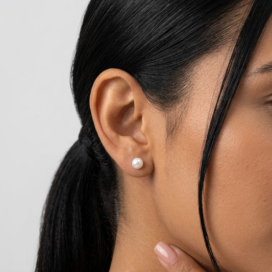 Aretes de Perla con Cierre de Rosca