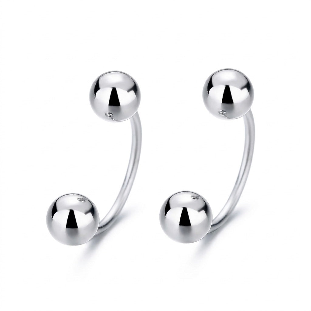 Aretes Doble Bolita con Rosca