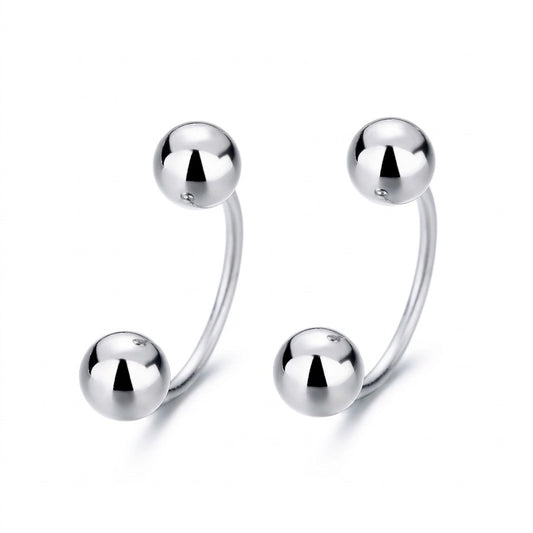 Aretes Doble Bolita con Rosca