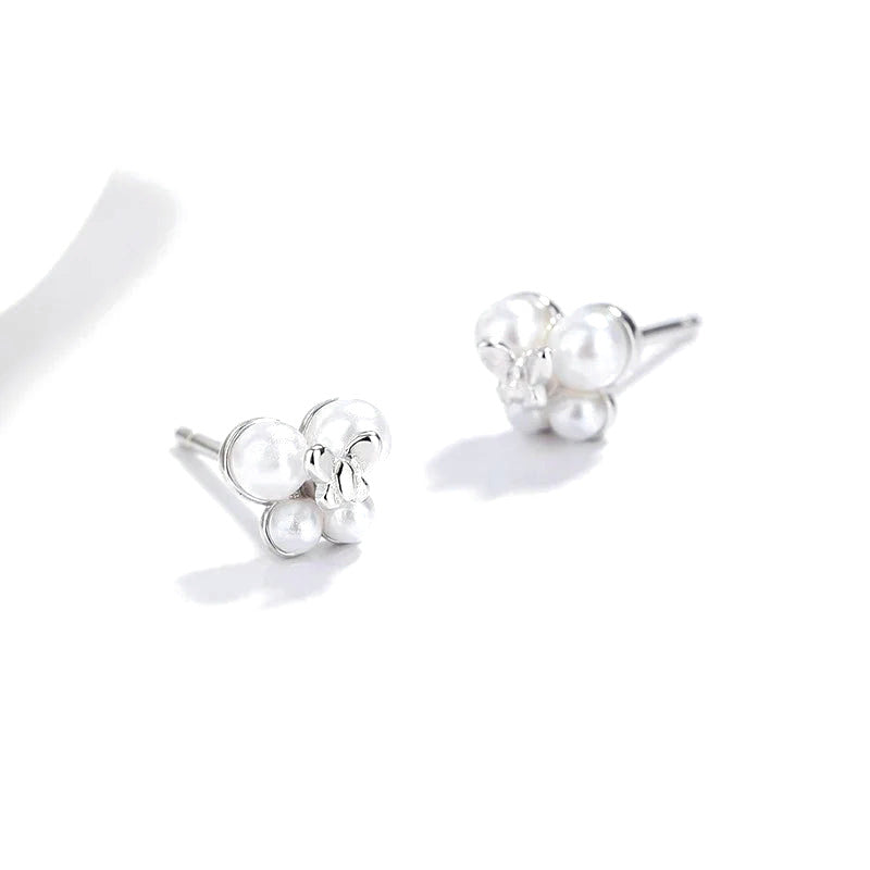 Aretes Doble Mariposa con Perla