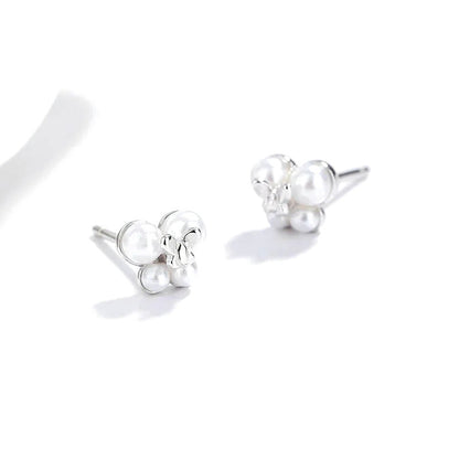 Aretes Doble Mariposa con Perla