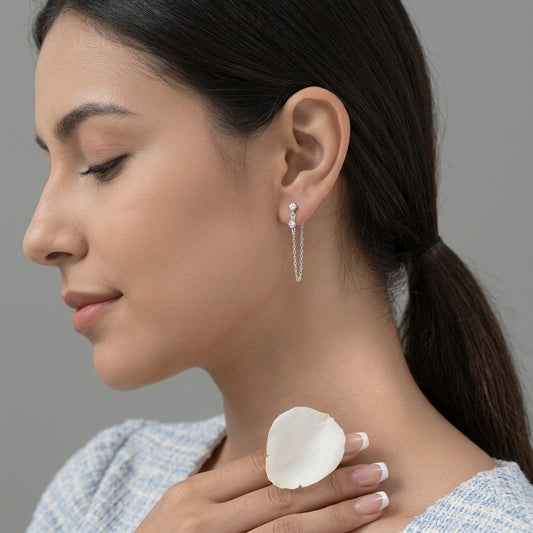 Aretes Eslabones con Zirconias