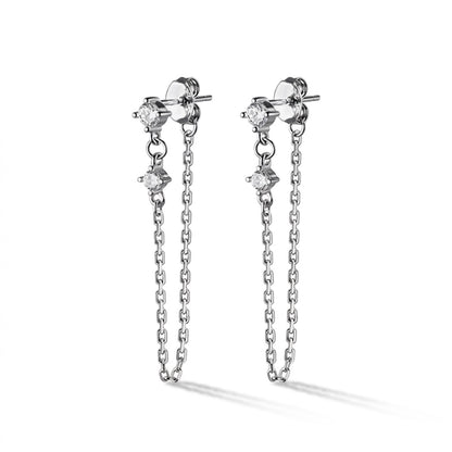 Aretes Eslabones con Zirconias
