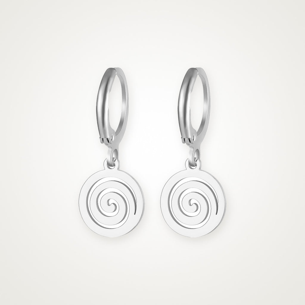 Aretes Espiral plateados