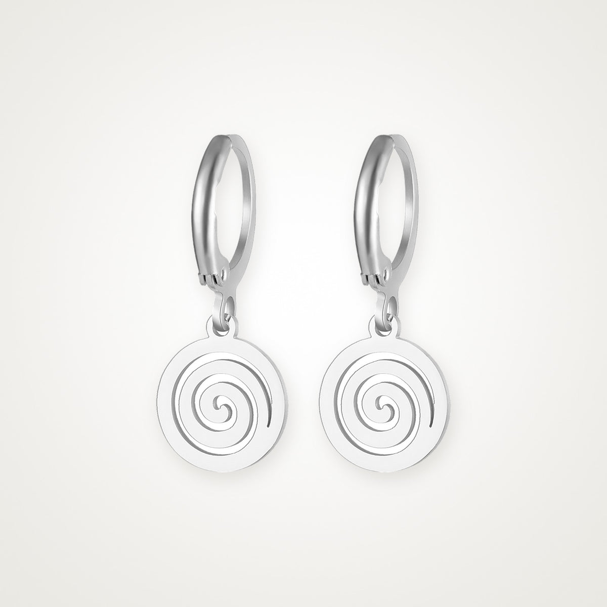 Aretes Espiral plateados