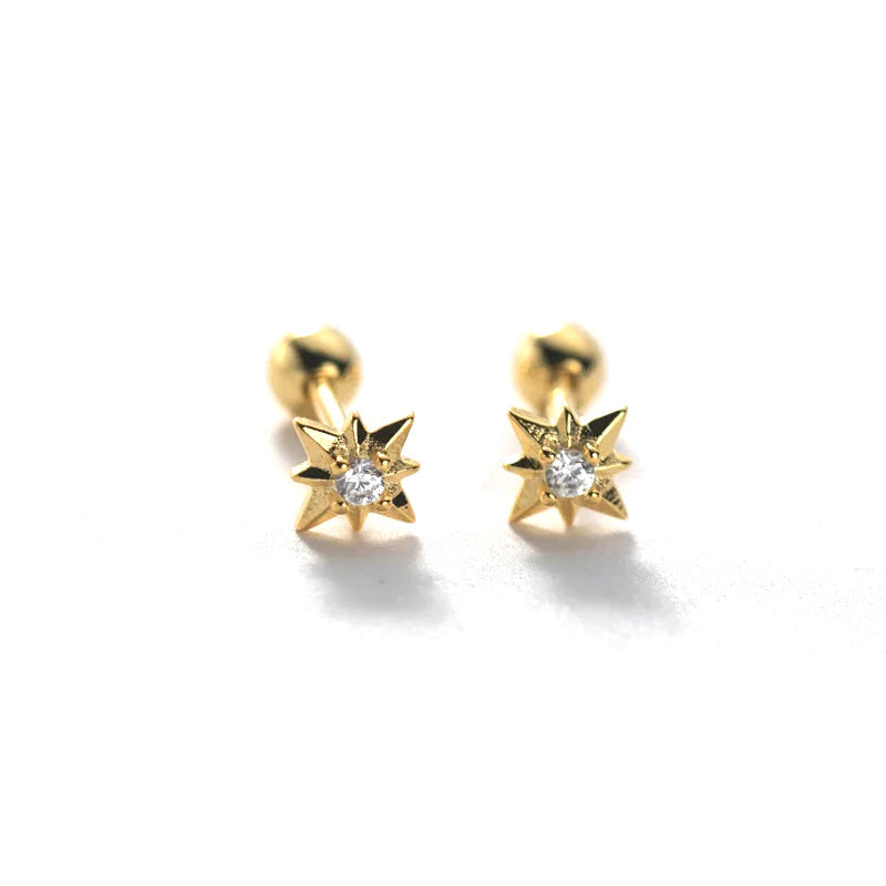 Aretes Estrella Blanca, Negra o Verde