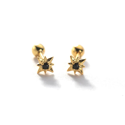 Aretes Estrella Blanca, Negra o Verde