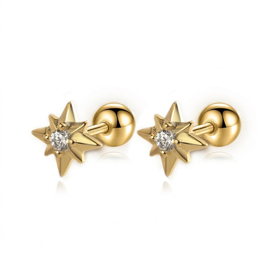 Aretes Estrella Blanca, Negra o Verde
