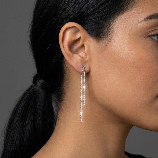 Aretes Estrella con Cadena Colgante