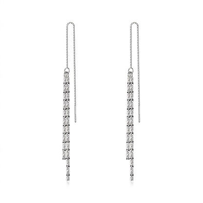 Aretes Estrella con Cadena Colgante