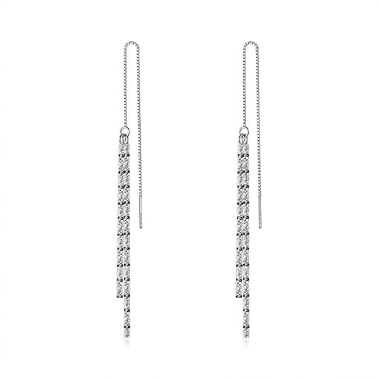 Aretes Estrella con Cadena Colgante