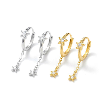 Aretes Estrella con Flecos