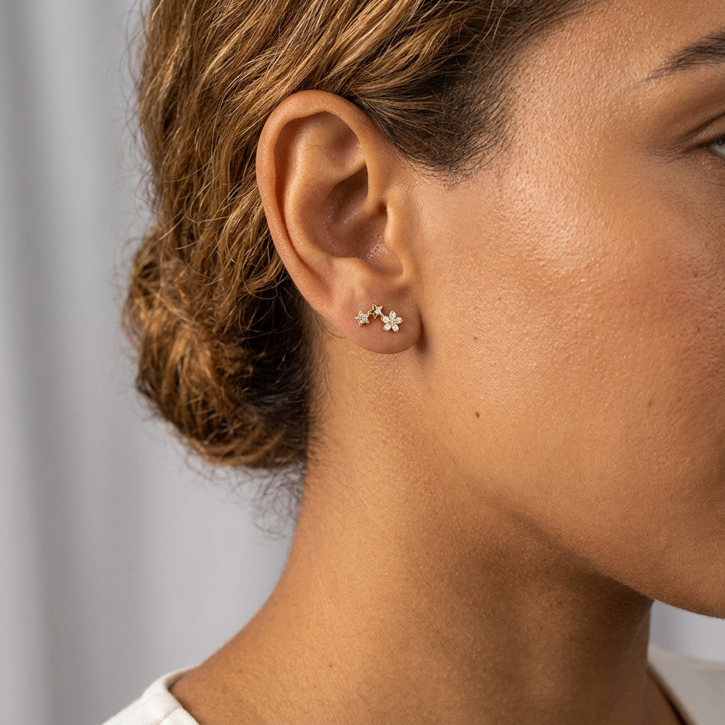 Aretes Estrella con Zirconia