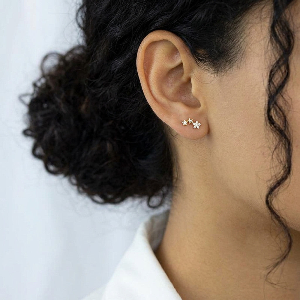 Aretes Estrella con Zirconia
