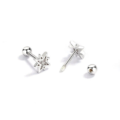 Aretes Estrella con Zirconia Blanca