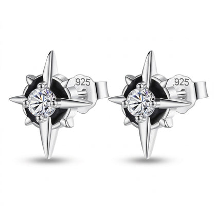 Aretes Estrella con Zirconia Negra o Blanca