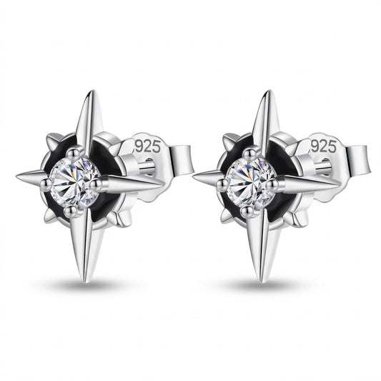 Aretes Estrella con Zirconia Negra o Blanca