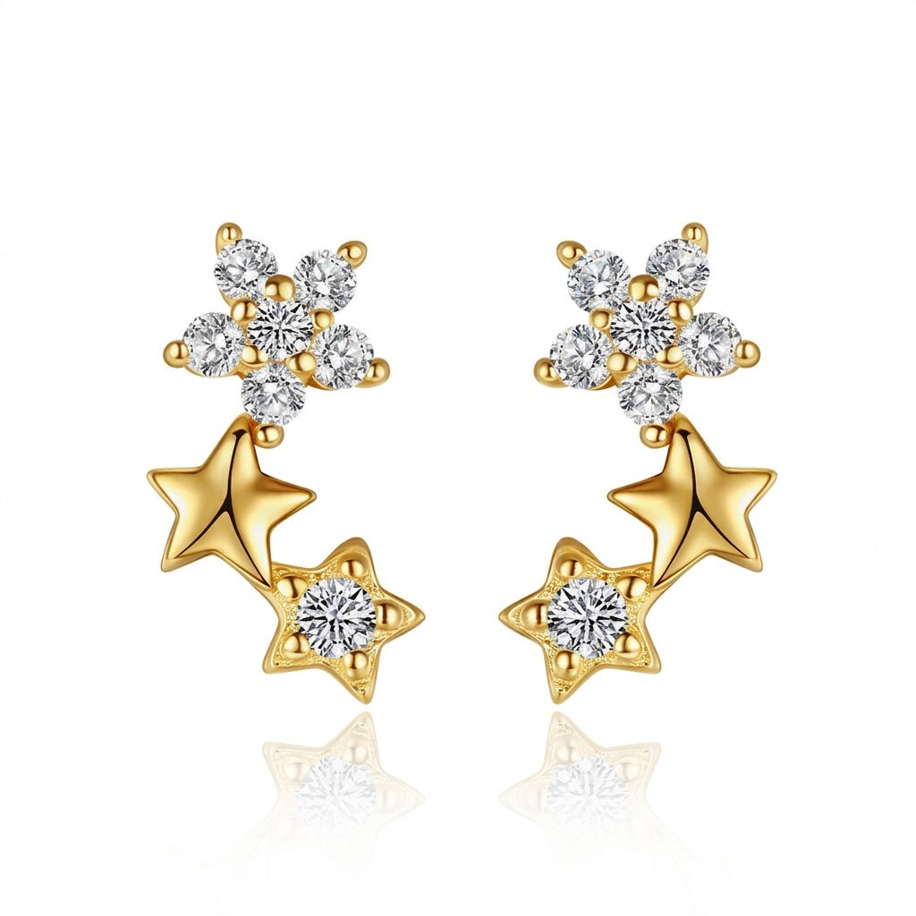Aretes Estrella con Zirconia