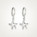 Aretes Estrella de mar plateados