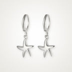 Aretes Estrella de mar plateados