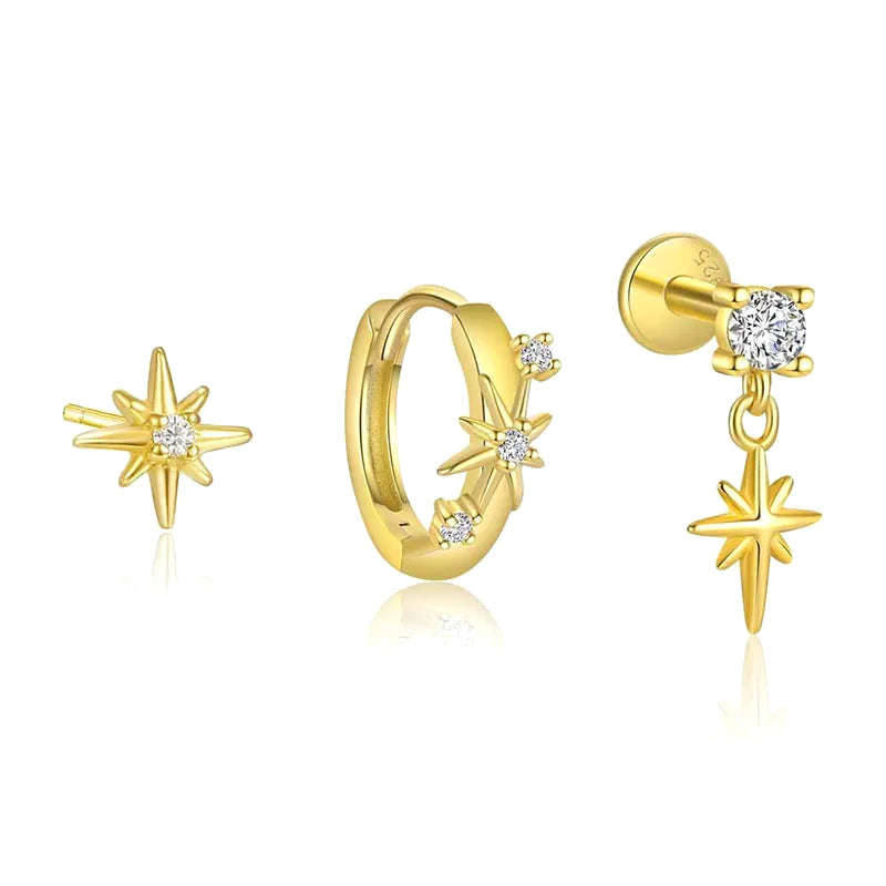 Aretes Estrella de Ocho Puntas